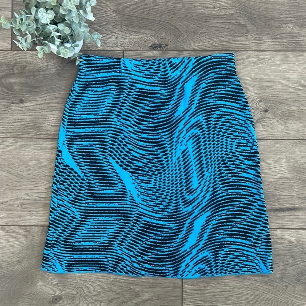 NWOT Anthropologie Aldo Martins Valencia Knit Blue/Black Skirt Size Small - Picture 2 of 7
